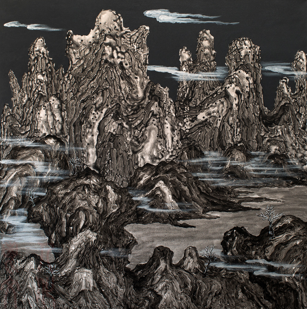 《寒山图之二》布面丙烯、高110厘米、宽110厘米